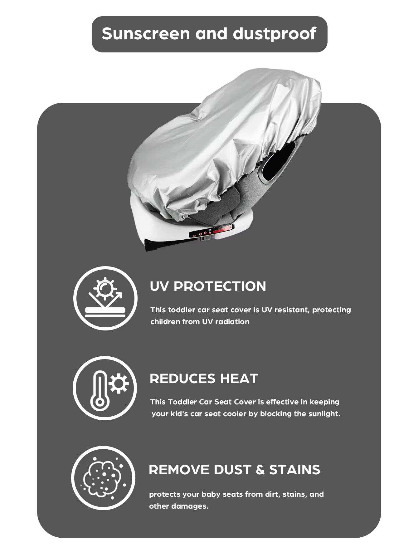 1PC Baby Car Seat Sun Shade Cover Blocks Out Heat & Sun UV Covers Universal Baby Travel Accessories