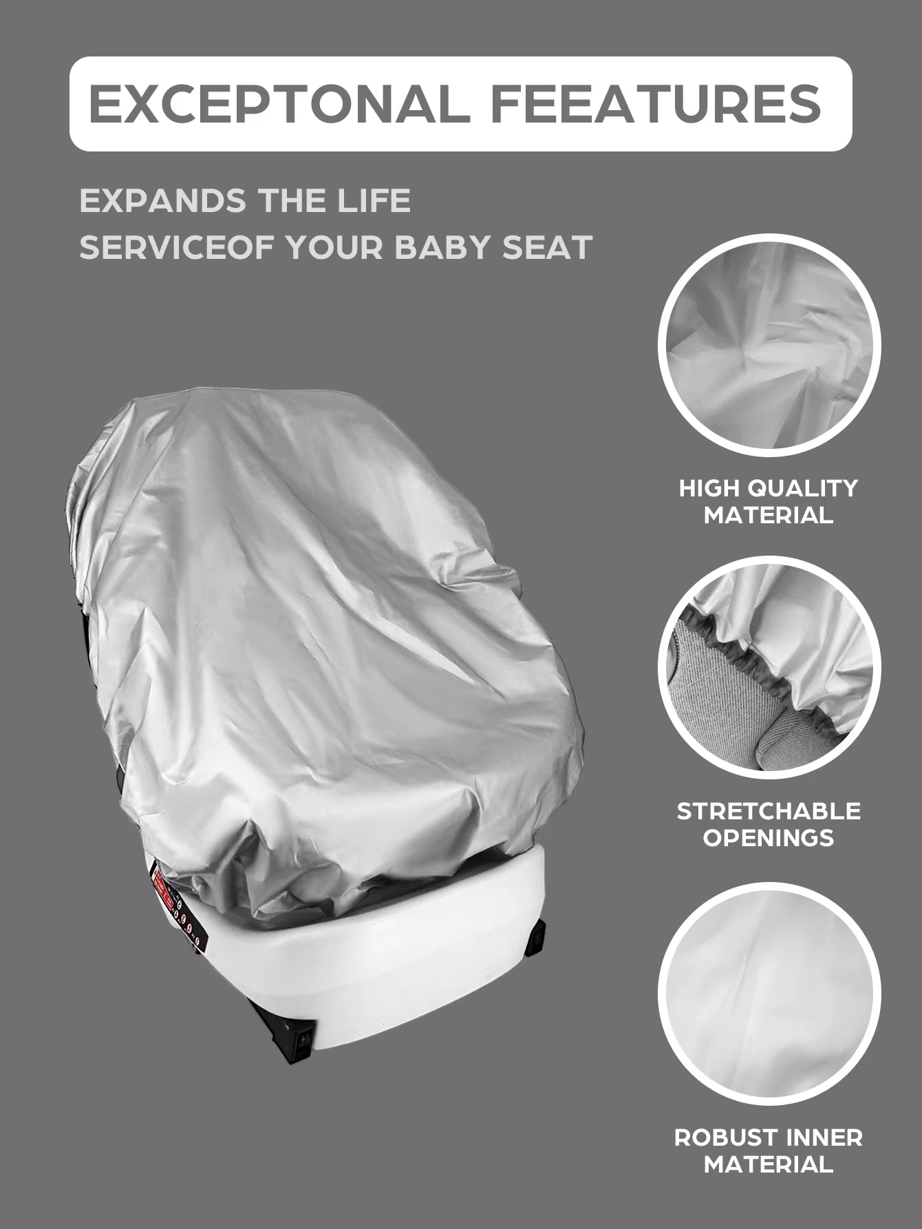 1PC Baby Car Seat Sun Shade Cover Blocks Out Heat & Sun UV Covers Universal Baby Travel Accessories